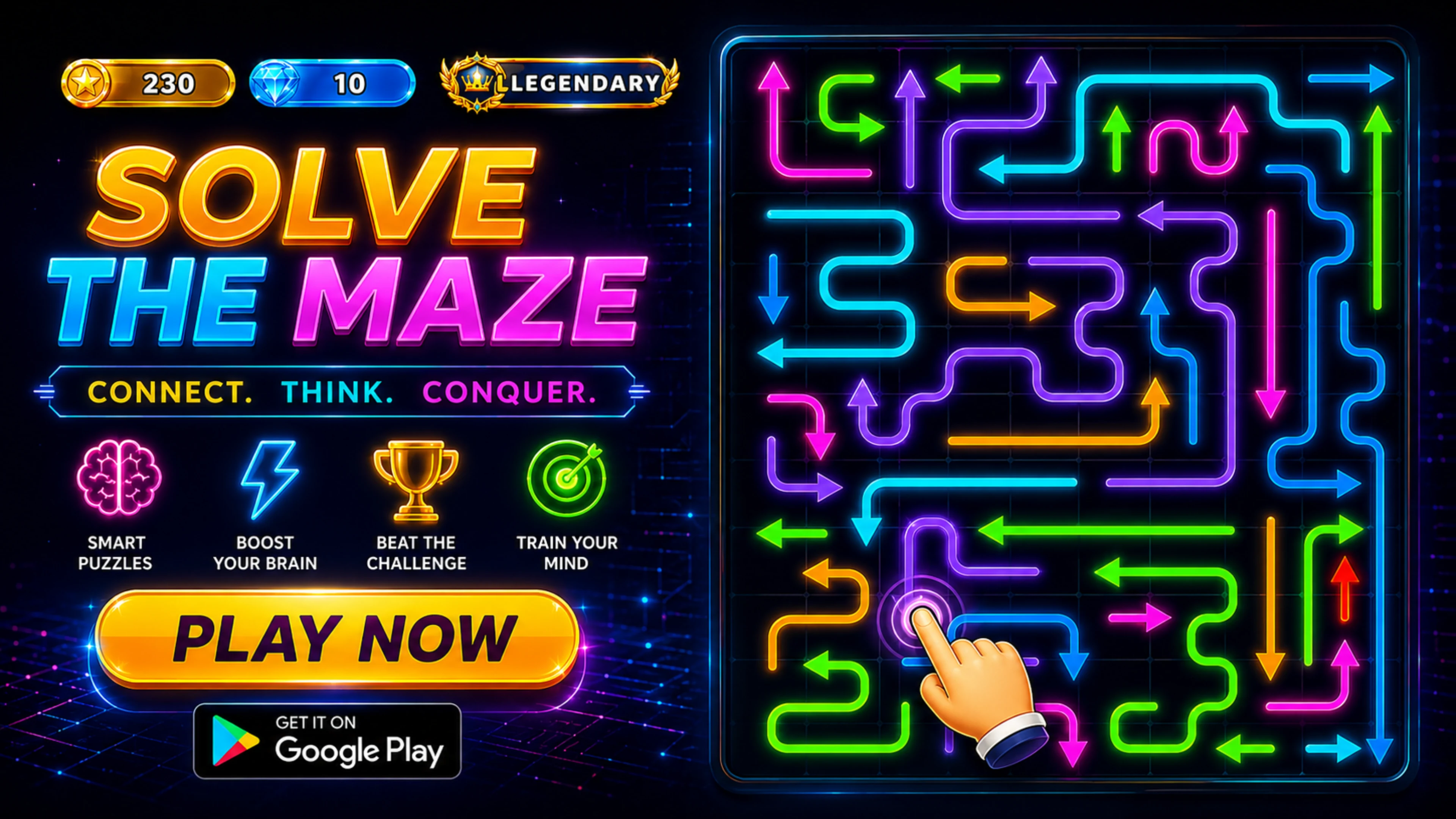 Neon Arrows: Logic Puzzle screenshot