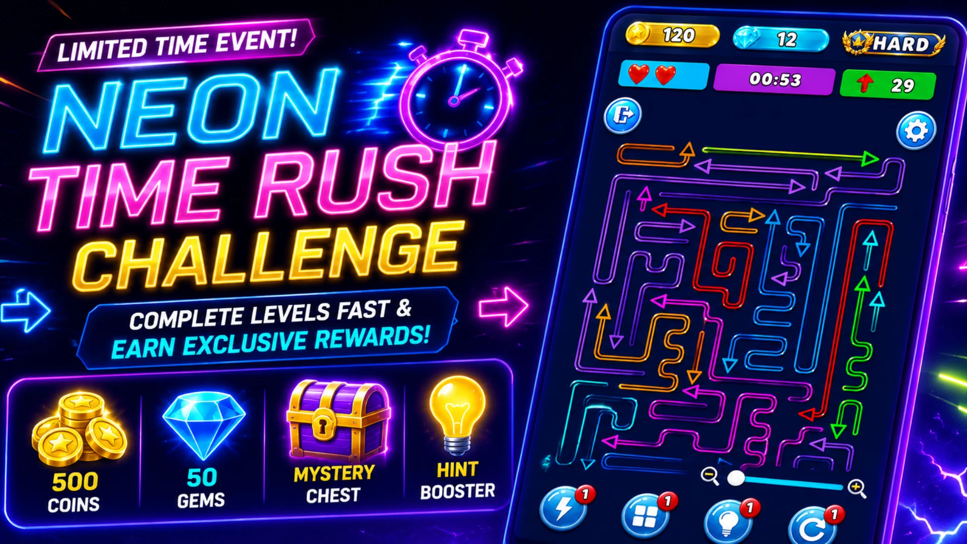 Neon Arrows: Logic Puzzle screenshot